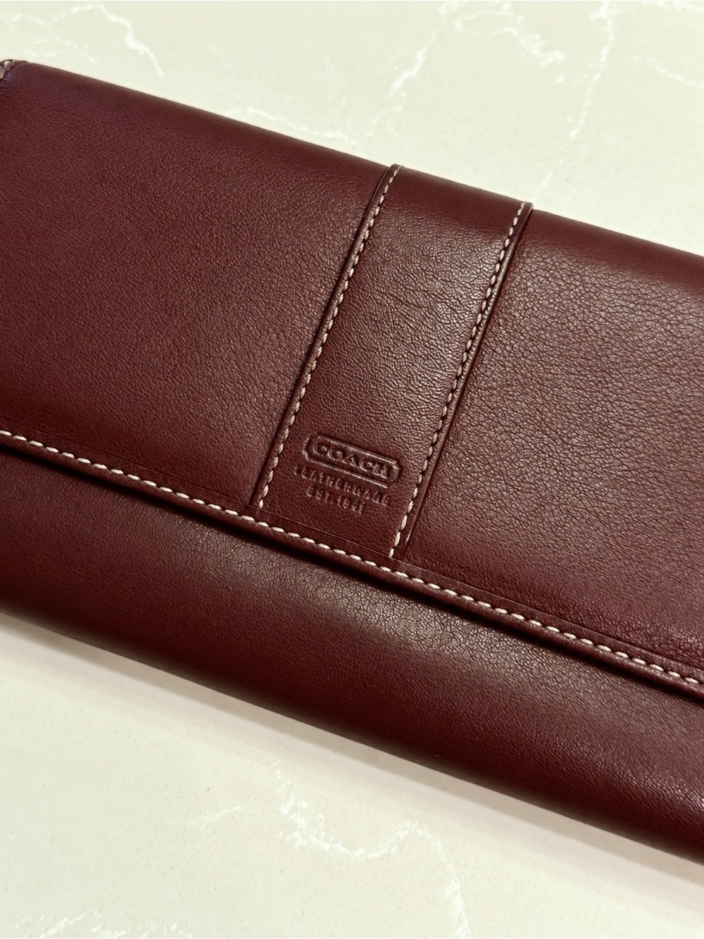 VINTAGE Coach Oxblood Leather Long Continental Wallet